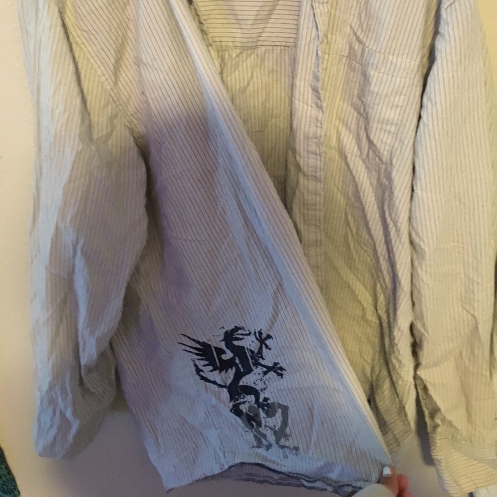 Mens button up with a dragon